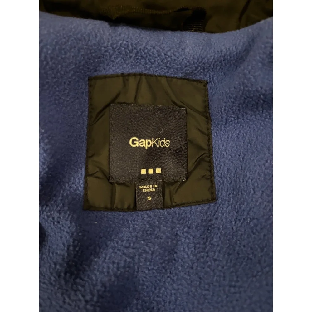 Gap Kids Black Puffer Jacket Blue Zip Fleece Lined Size S Small Outerwear